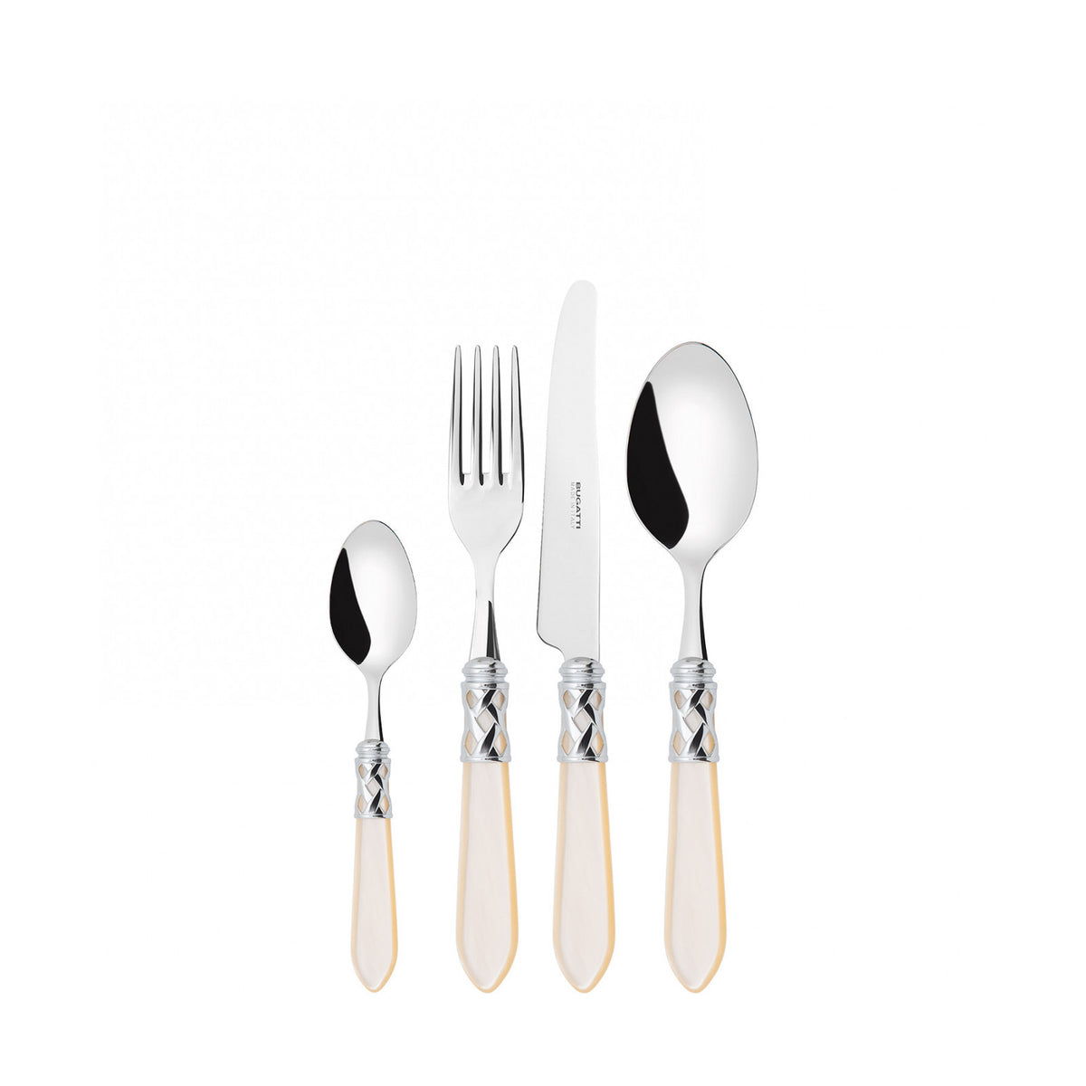 CASA BUGATTI--ALADDIN CHROM RING CUTLERY SET4