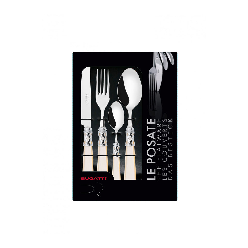 CASA BUGATTI--ALADDIN CHROM RING CUTLERY SET4