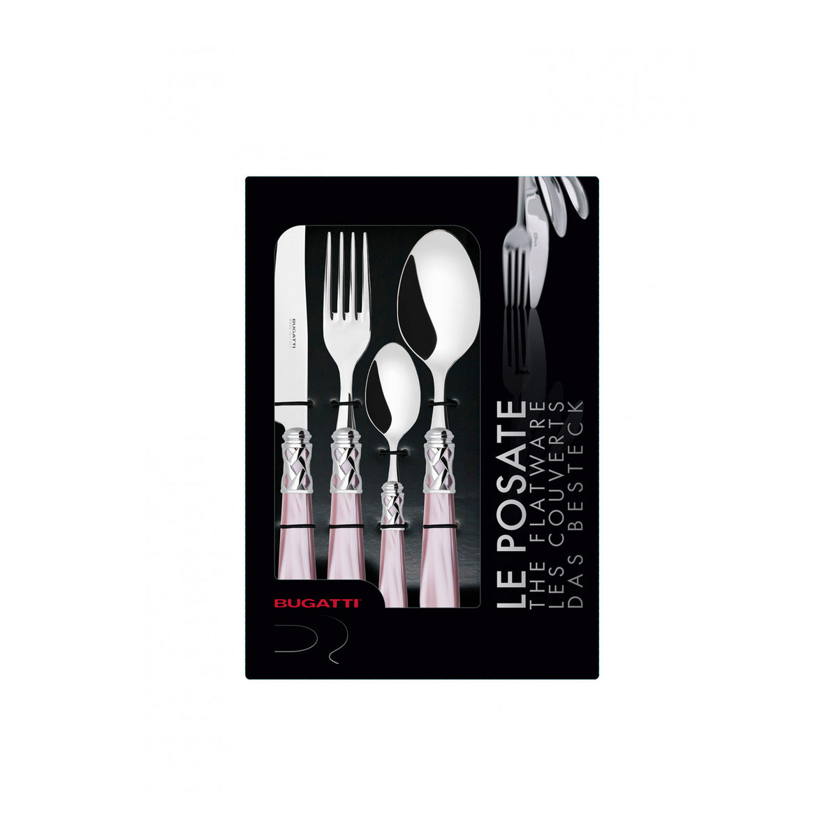 CASA BUGATTI--ALADDIN CHROM RING CUTLERY SET4